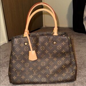Brown Monogram Tote Bag